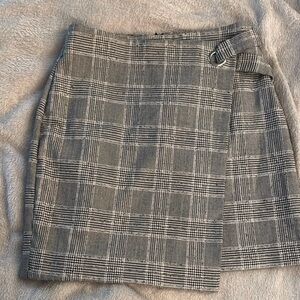 H&M Plaid Mini Skirt with Buckle